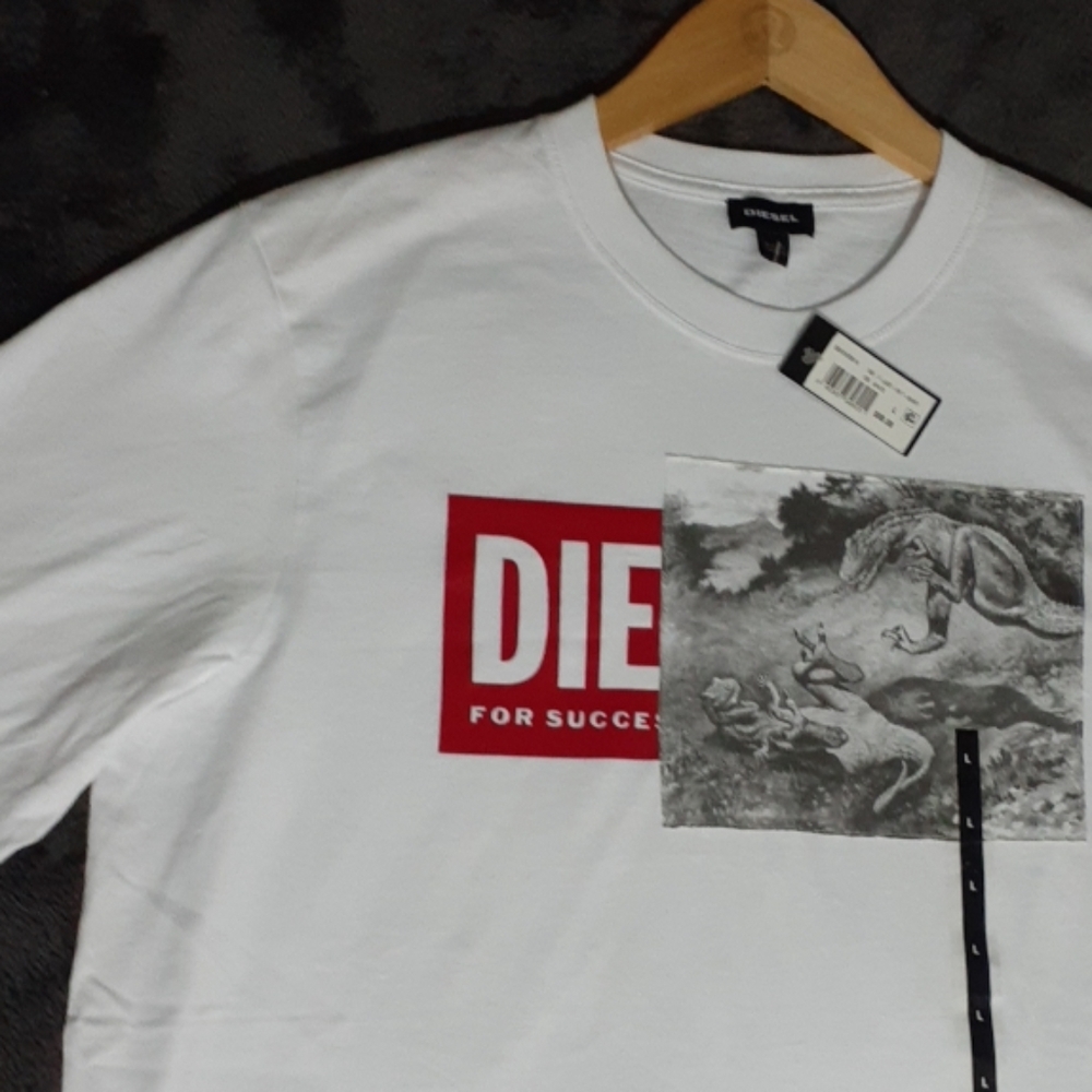 Diesel Men's White Graphic T-Shirt